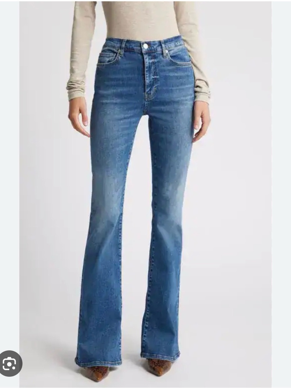 Frame Denim Women's Le High Flare Blue Jeans